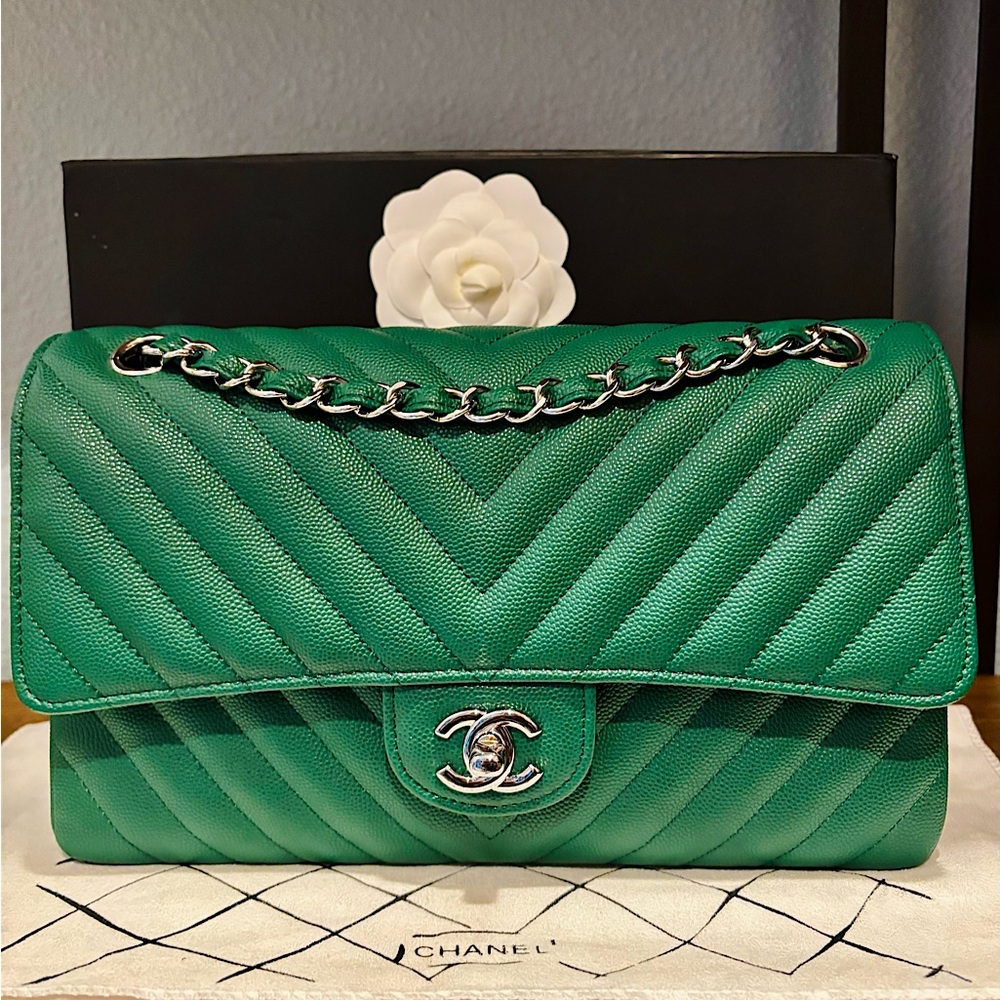 Chanel Green Small Classic Flap